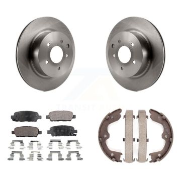 Rear Disc Rotors Semi-Metallic Pads Parking Shoes Kit For INFINITI Nissan Maxima G37 QX50 K8F-104479