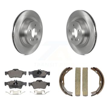 Rear Disc Rotors Semi-Metallic Pads And Parking Brake Shoes Kit For Mercedes-Benz E550 K8F-104513