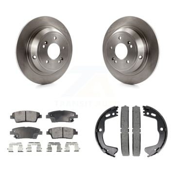 Rear Disc Rotors Semi-Metallic Pads And Parking Brake Shoes Kit For Hyundai Genesis G80 K8F-104515