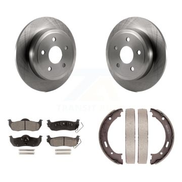 Rear Disc Rotors Semi-Metallic Pads & Parking Shoes Kit For Jeep Grand Cherokee Commander K8F-104536