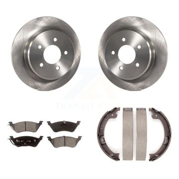 Rear Disc Rotors Semi-Metallic Pads Parking Shoes Kit For Dodge Grand Caravan Chrysler & K8F-104544