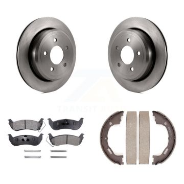 Rear Disc Rotors Semi-Metallic Pads And Parking Shoes Kit For Mercury Grand Marquis Ford K8F-104549