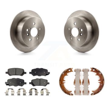 Rear Disc Rotors Semi-Metallic Pads & Parking Brake Shoes Kit For 2009-2016 Toyota Venza K8F-104553