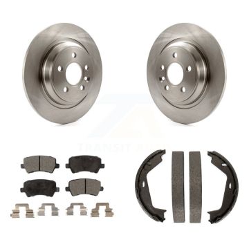Rear Disc Rotors Semi-Metallic Pads Parking Shoes Kit For Volvo S80 AWD With Solid Rotor K8F-104579