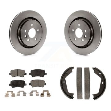 Rear Disc Rotors Semi-Metallic Pads Parking Shoes Kit For Volvo S80 AWD With Vented Rotor K8F-104580