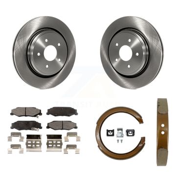 Rear Disc Rotors Semi-Metallic Pads Parking Shoes Kit For Chevrolet Corvette Cadillac XLR K8F-104629