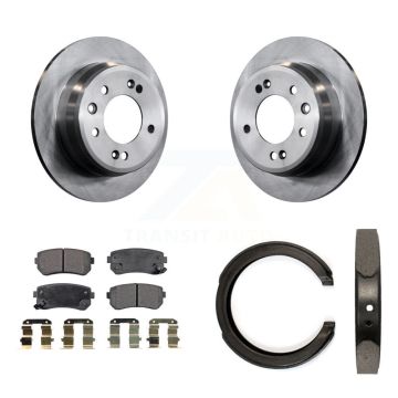 Rear Disc Rotors Semi-Metallic Pads And Parking Shoes Kit For 2011-2016 Kia Sportage FWD K8F-104632