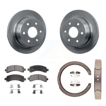 Rear Disc Rotors Semi-Metallic Pads & Parking Shoes Kit For 2002 Chevrolet Avalanche 1500 K8F-104666