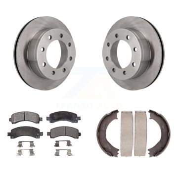 Rear Disc Rotors Semi-Metallic Pads Parking Shoes Kit For Chevrolet GMC Express 3500 2500 K8F-104672