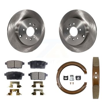 Rear Disc Rotors Semi-Metallic Pads And Parking Brake Shoes Kit For 2007-2012 Mazda CX-9 K8F-104702