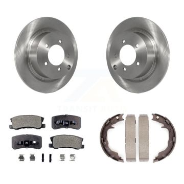Rear Disc Rotors Semi-Metallic Pads Parking Shoes Kit For Jeep Mitsubishi Patriot Compass K8F-104707