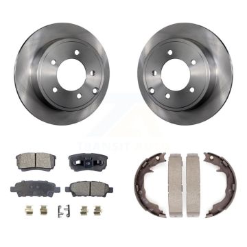 Rear Disc Rotors Semi-Metallic Pads Parking Shoes Kit For Jeep Patriot Dodge Chrysler 200 K8F-104708
