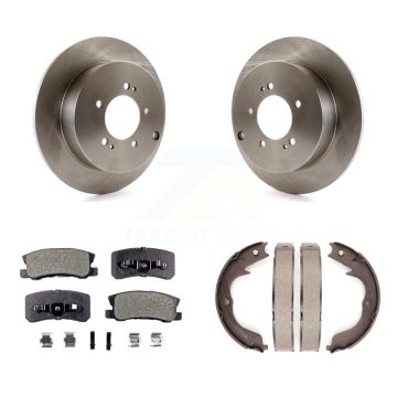 Rear Disc Rotors Semi-Metallic Pads And Parking Shoes Kit For Mitsubishi Lancer Outlander K8F-104709
