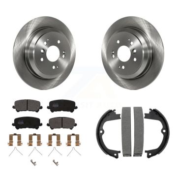 Rear Disc Rotors Semi-Metallic Pads Parking Shoes Kit For Honda Pilot Ridgeline Passport K8F-104715