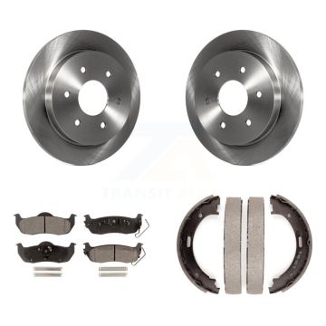 Rear Disc Rotors Semi-Metallic Pads & Parking Shoes Kit For Nissan TITAN Armada INFINITI K8F-104725