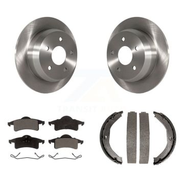 Rear Disc Rotors Semi-Metallic Pads & Parking Shoes Kit For 1999-2004 Jeep Grand Cherokee K8F-104732