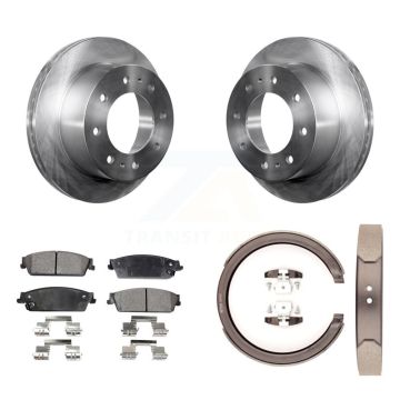 Rear Disc Rotors Semi-Metallic Pads Parking Shoes Kit For Chevrolet Silverado 1500 Hybrid K8F-104735