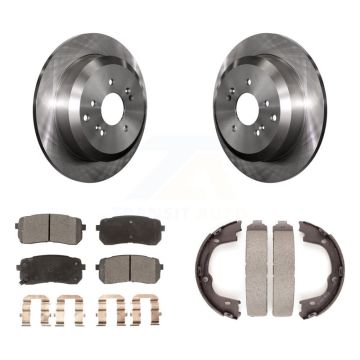 Rear Disc Rotors Semi-Metallic Pads And Parking Shoes Kit For 2007-2012 Hyundai Veracruz K8F-104747