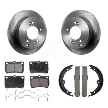 Rear Disc Rotors Semi-Metallic Pads And Parking Brake Shoes Kit For Lexus IS250 K8F-104749