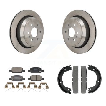Rear Disc Rotors Semi-Metallic Pads & Parking Shoes Kit For Chevrolet Colorado GMC Canyon K8F-104752