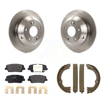 Rear Disc Rotors Semi-Metallic Pads Parking Brake Shoes Kit For Hyundai Santa Fe Sport XL K8F-104753