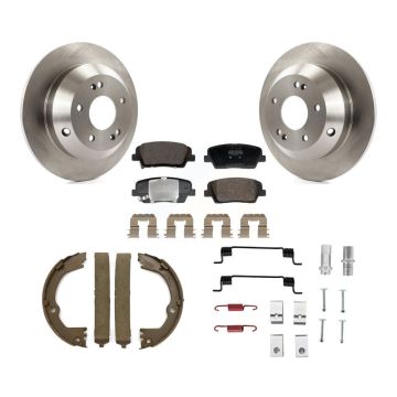 Rear Disc Rotors Semi-Metallic Pads Parking Shoes Hardware Kit For Hyundai Santa Fe Sport K8F-104763