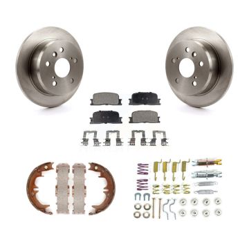 Rear Disc Rotors Semi-Metallic Pads Parking Shoes And Hardware Kit For Toyota Camry Lexus K8F-104844
