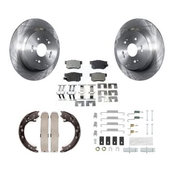 Rear Disc Rotors Semi-Metallic Pads Parking Brake Shoes And Hardware Kit For Acura RDX K8F-104858