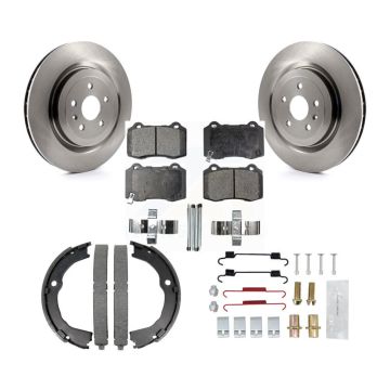 Rear Disc Rotors Semi-Metallic Pads Parking Shoes & Hardware Kit For Chevrolet Camaro CTS K8F-104872