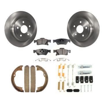 Rear Disc Rotors Semi-Metallic Pads Parking Shoes And Hardware Kit For Dodge Durango Jeep K8F-104878
