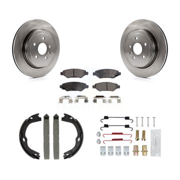 Rear Disc Rotors Semi-Metallic Pads Parking Brake Shoes And Hardware Kit For Cadillac CTS K8F-104880