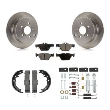 Rear Disc Rotors Semi-Metallic Pads Parking Brake Shoes Hardware Kit For Subaru Crosstrek K8F-104892