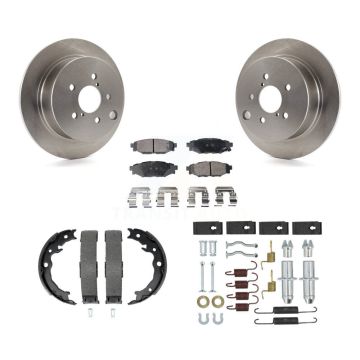 Rear Disc Rotors Semi-Metallic Pads Parking Shoes & Hardware Kit For Subaru Crosstrek XV K8F-104893
