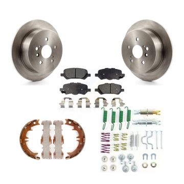 Rear Disc Rotors Semi-Metallic Pads Parking Shoes Hardware Kit For 2009-2016 Toyota Venza K8F-104899