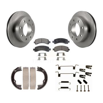 Rear Disc Rotors Semi-Metallic Pads Parking Shoes & Hardware Kit For Chevrolet GMC Savana K8F-104901
