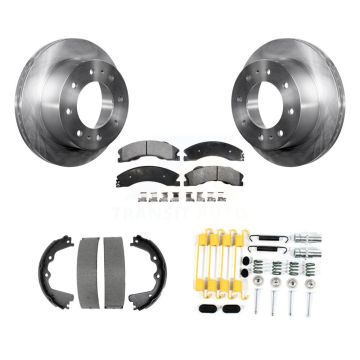 Rear Disc Rotors Semi-Metallic Pads Parking Shoes And Hardware Kit For GMC Sierra 2500 HD K8F-104907