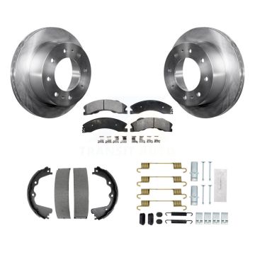 Rear Disc Rotors Semi-Metallic Pads Parking Shoes And Hardware Kit For GMC Sierra 2500 HD K8F-104909