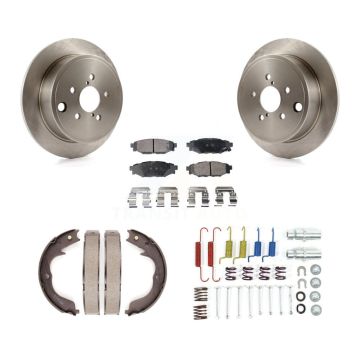 Rear Disc Rotors Semi-Metallic Pads Parking Brake Shoes & Hardware Kit For Subaru Impreza K8F-104914