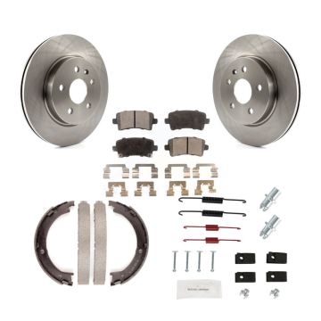 Rear Disc Rotors Semi-Metallic Pads Parking Brake Shoes And Hardware Kit For Cadillac XTS K8F-104962