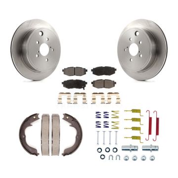 Rear Disc Rotors Semi-Metallic Pads Parking Shoes Hardware Kit For Subaru Outback Legacy K8F-104989