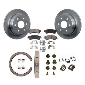 Rear Disc Rotors Semi-Metallic Pads Parking Shoes And Hardware Kit For Chevrolet GMC 1500 K8F-105004