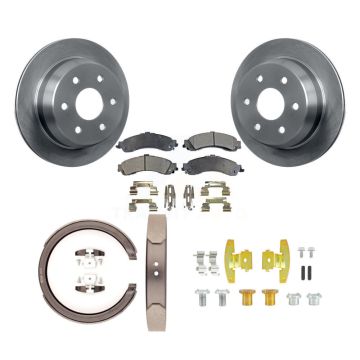 Rear Disc Rotors Semi-Metallic Pads Parking Brake Shoes And Hardware Kit For K8F-105010