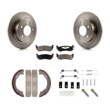 Rear Disc Rotors Semi-Metallic Pads Parking Shoes And Hardware Kit For Chrysler Pacifica K8F-105018