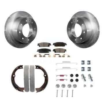 Rear Disc Rotors Semi-Metallic Pads Parking Shoes And Hardware Kit For Chevrolet Suburban K8F-105021