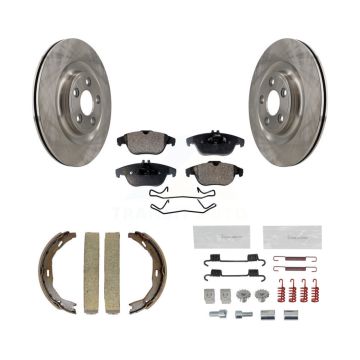 Rear Disc Rotors Semi-Metallic Pads Parking Shoes And Hardware Kit For Mercedes-Benz E400 K8F-105063