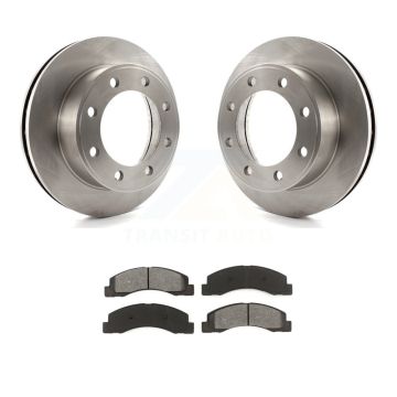 Front Disc Brake Rotors & Semi-Metallic Pad Kit For Ford F-350 Super Duty F-250 Excursion K8S-100123