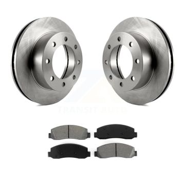 Front Disc Brake Rotors And Semi-Metallic Pads Kit For Ford F-250 Super Duty F-350 K8S-100138