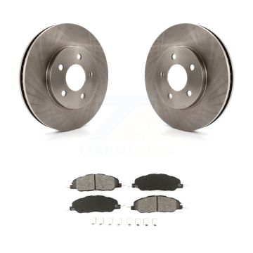 Front Disc Brake Rotors And Semi-Metallic Pads Kit For 2005-2010 Ford Mustang Base K8S-100144