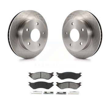 Front Disc Brake Rotors And Semi-Metallic Pads Kit For 2000-2001 Dodge Ram 1500 4WD K8S-100201
