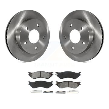 Front Disc Brake Rotors And Semi-Metallic Pads Kit For 2000-2001 Dodge Ram 1500 RWD K8S-100202